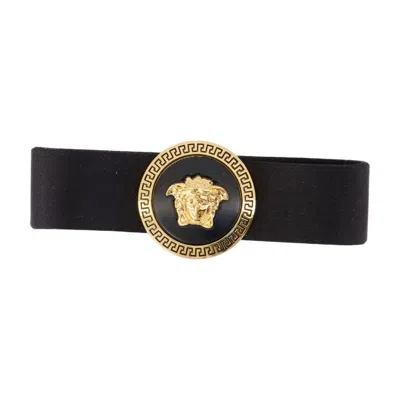 Versace Medusa Hair Clips - Silk - Black/gold