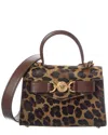 Versace Medusa Haircalf & Leather Shoulder Bag In Animal Print