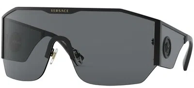Pre-owned Versace Medusa Halo Ve 2220 Black/grey 41/14/125 Men Sunglasses In Gray