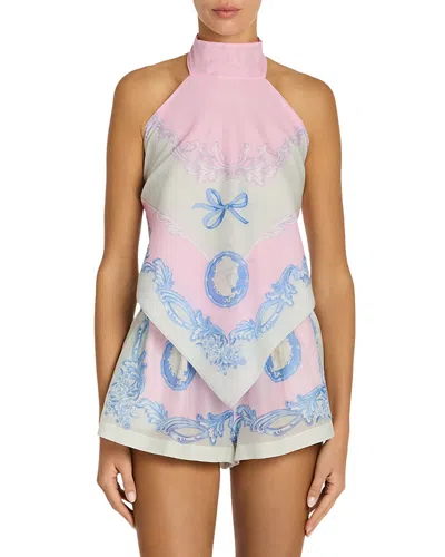 Versace Medusa Halter Top In Multi