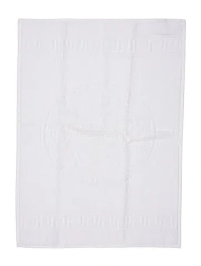 Pre-owned Versace Medusa Hand Towel In White