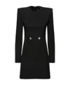 Versace Hourglass Grain-de-poudre Minidress In Black