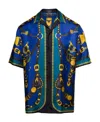 Versace Barocco Istante Print Nylon Windbreaker Jacket In Black