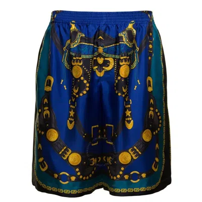 VERSACE VERSACE MEDUSA HARNESS-PRINT SILK TWILL SHORTS