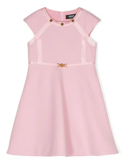 Versace Kids' Medusa Head A-line Dress In Light Pink