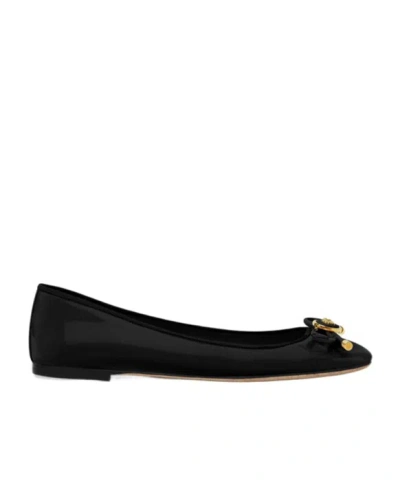 VERSACE VERSACE MEDUSA-HEAD ROUND-TOE BALLERINA SHOES