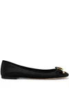 Versace Opera Bow Patent Leather Ballerinas In Schwarz