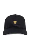 Versace Medusa Embroidered Cotton Drill Adjustable Baseball Cap In Black