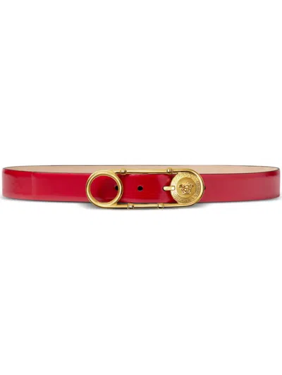 VERSACE SAFETY PIN LEATHER BELT