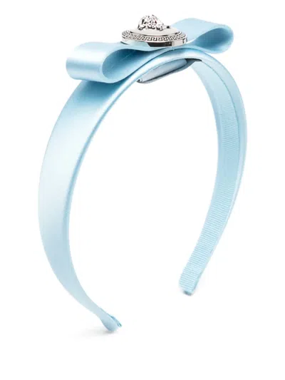 Versace Medusa-head Bow-detail Headband In Blue