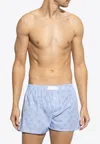 Versace Medusa Head-motif Boxers In Light Blue