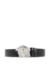 Versace Medusa Head-buckle Belt In 黑色