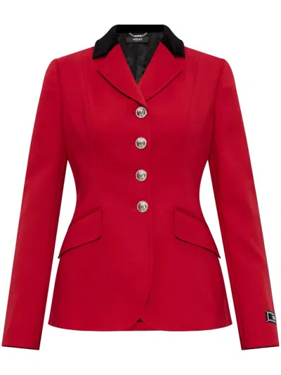 Versace Medusa-head Button Blazer In Red