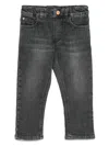 Shop Versace Medusa Head-button Jeans In Grey