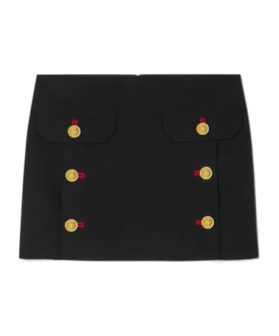 VERSACE VERSACE MEDUSA HEAD-BUTTON MID-RISE MINI SKIRT