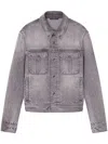 Versace Denim Blazer Flap Pockets In Gray