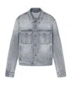 Versace Denim Blazer Flap Pockets In Gray