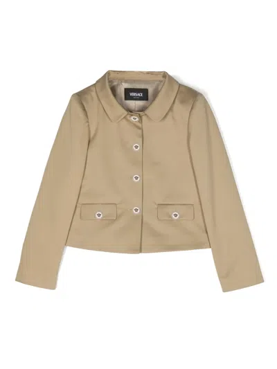 Versace Kids' Medusa Head-buttons Jacket In Neutrals