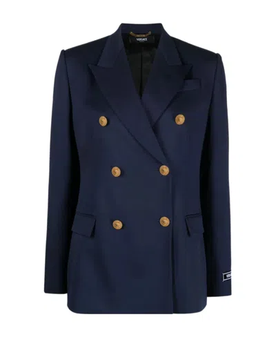 VERSACE VERSACE MEDUSA HEAD-BUTTONS TAILORED BLAZER