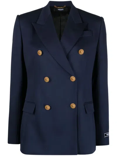 VERSACE MEDUSA HEAD-BUTTONS WOOL BLAZER