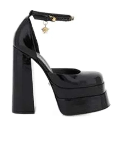 VERSACE MEDUSA HEAD CHARM PLATFORM SANDALS