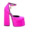 Versace Pink Medusa Aevitas Platform Heels In Purple