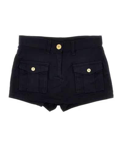 Versace Medusa Head Cotton Shorts In Black