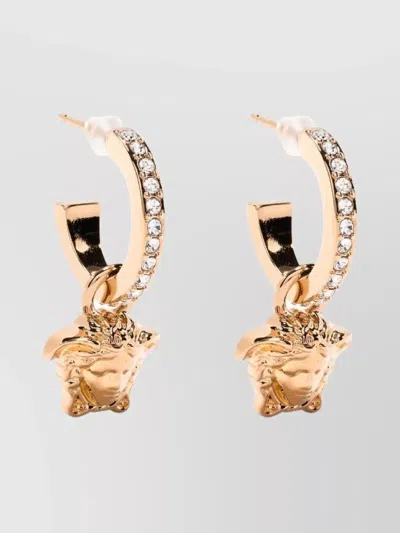 Versace Medusa Head Crystal Hoop Earrings