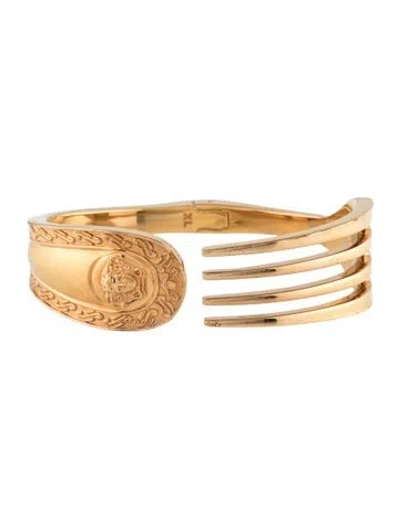 Pre-owned Versace Medusa Head Cuff Bracelet, 7.75" In Multicolor