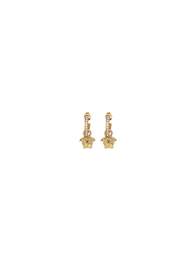 Versace Medusa Head Drop Earrings In Gold