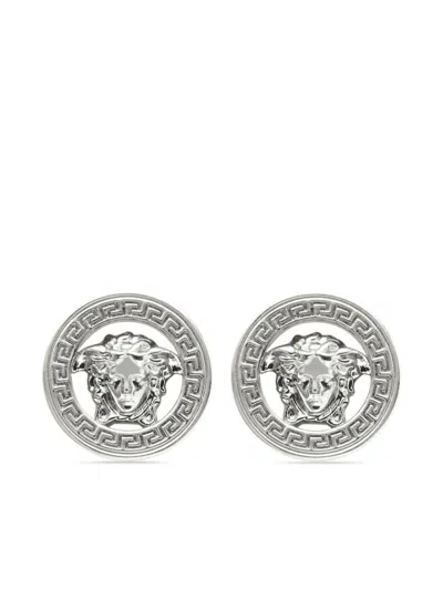 Versace Medusa Head Earrings In 3j030-palladium