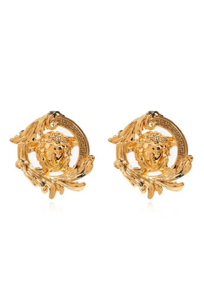Versace Medusa Barocco Earrings In Gold