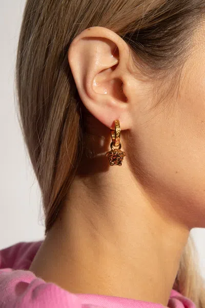 Versace Medusa Head Earrings In Gold