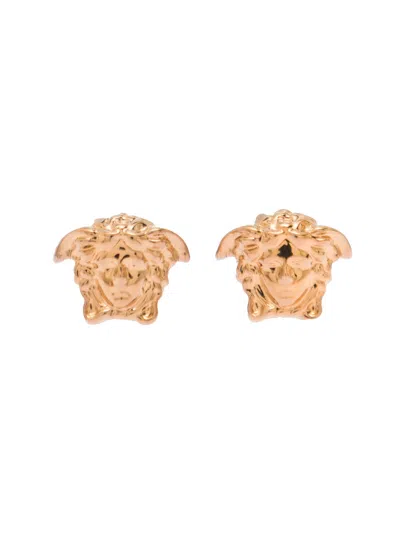 Versace Medusa Head Earrings In Gold-tone Brass Man