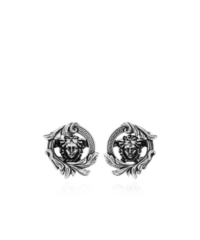 Versace Medusa Head Earrings In Metallic