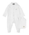 Versace Medusa Head-embroidered Babygrow Set In White