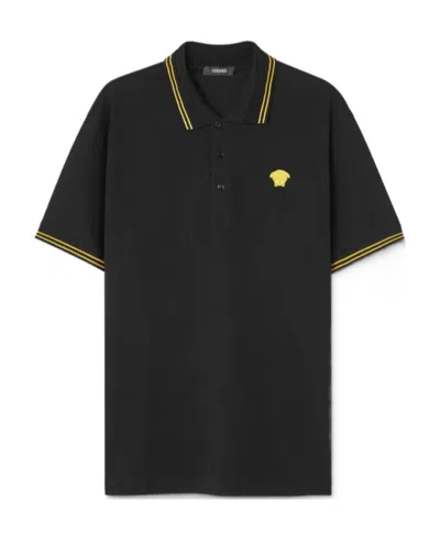 VERSACE VERSACE MEDUSA-EMBROIDERED SHORT-SLEEVED POLO SHIRT