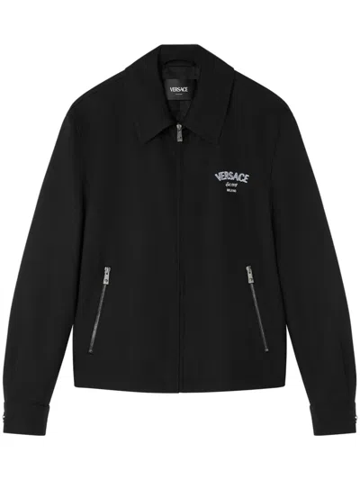 Versace Medusa Head-embroidered Jacket In Black