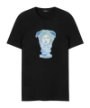 Versace Medusa Head-embroidered T-shirt In Black