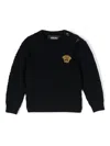 Versace Medusa Head-embroidered Wool Jumper In Blue