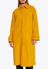 Versace Medusa-head Felted Wool Coat In Yellow