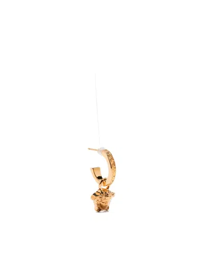 Versace La Medusa Greca Hoop Earrings In Purple