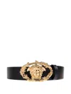 Versace Medusa-head Leather Belt In Black