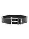 Versace Medusa Head Leather Belt In Black