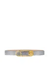 Versace Medusa-head Leather Belt In Gray