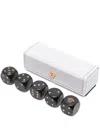 Versace Medusa-head Leather Dice Set In Silver