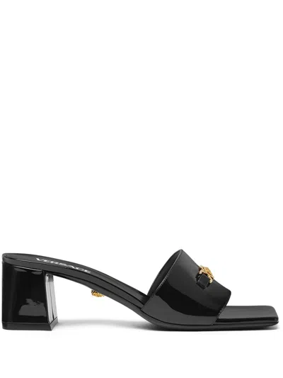 Versace Medusa-head Leather Mules In Black