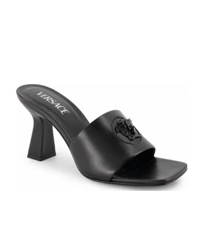 Versace Medusa-head Leather Mules In Black
