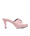 Versace Square Back Patent Mules With Stud Detailing In Pink