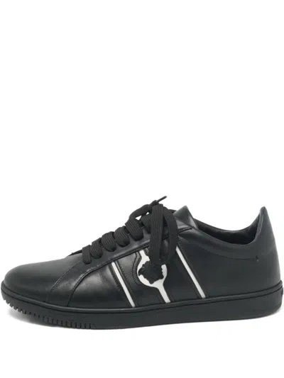 Pre-owned Versace Medusa Head Leather Sneakers